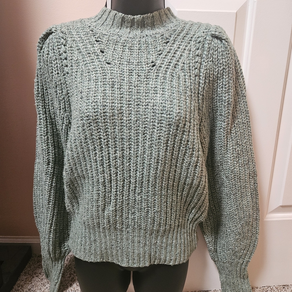 Happy X Nature Elegant Sage Knit Turtleneck Sweater